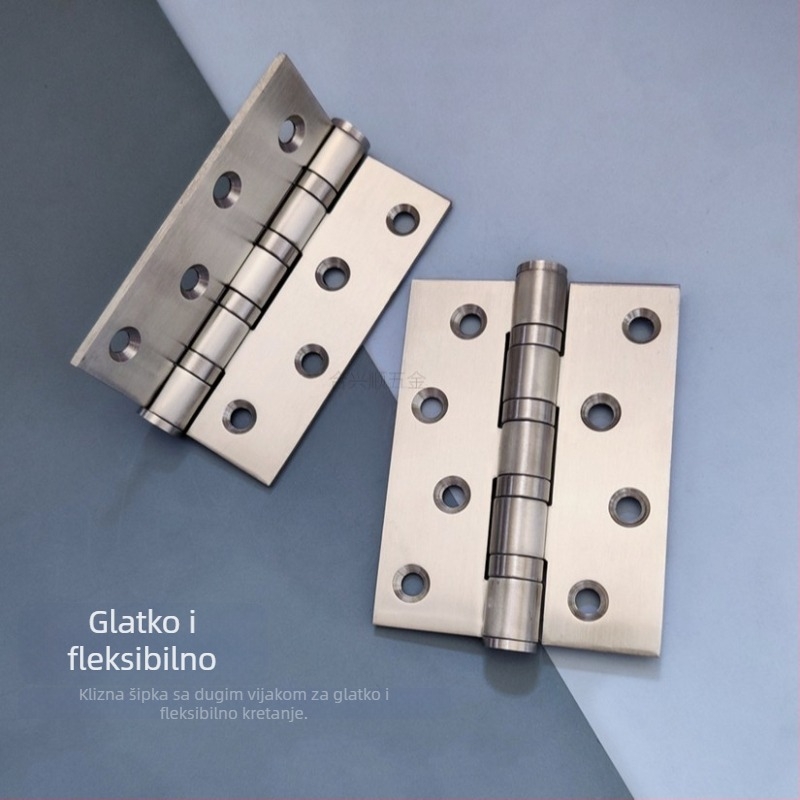 Panta za vrata ormarića, nehrđajući čelik, brušeni završni sloj, model ravnog otvaranja, moderni minimalistički dizajn