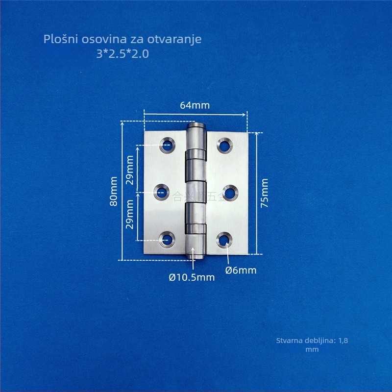 Panta za vrata ormarića, nehrđajući čelik, brušeni završni sloj, model ravnog otvaranja, moderni minimalistički dizajn