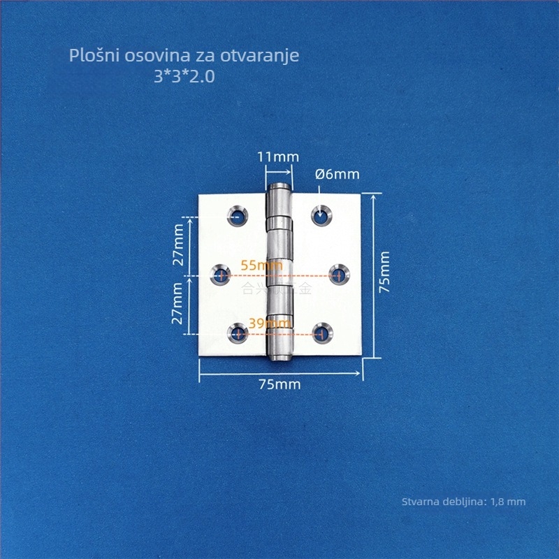 Panta za vrata ormarića, nehrđajući čelik, brušeni završni sloj, model ravnog otvaranja, moderni minimalistički dizajn