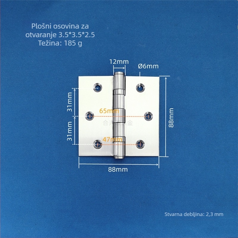 Panta za vrata ormarića, nehrđajući čelik, brušeni završni sloj, model ravnog otvaranja, moderni minimalistički dizajn