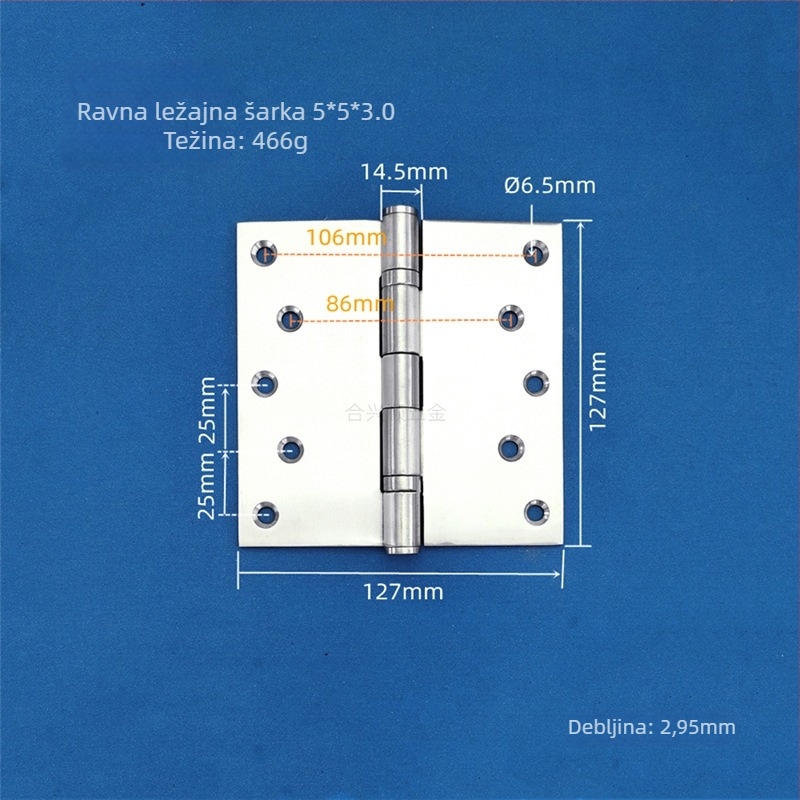 Panta za vrata ormarića, nehrđajući čelik, brušeni završni sloj, model ravnog otvaranja, moderni minimalistički dizajn