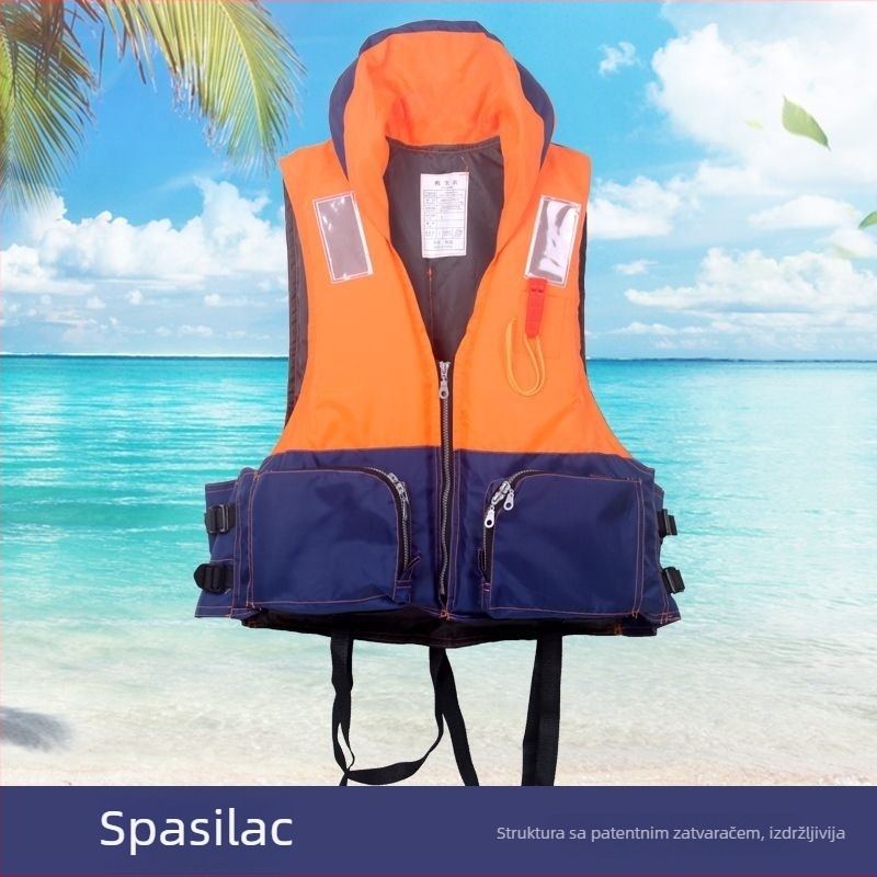 Profesionalni prenosivi prsluk za spašavanje za odrasle, za ribolov i ronjenje, s debelim Oxford materijalom i visokim uzgonem za brodove