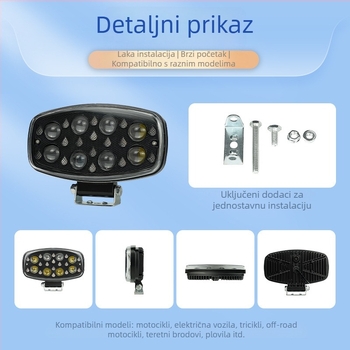 Visoko snažno off-road svjetlo za vozilo s Angel Eye (Materijal: aluminijska legura; Montažne pozicije: rešetka, prednji branik, prednja hauba, strop; Tip svjetla: Angel Eye Headlight; Kompatibilna vozila: automobili, kamioni, motocikli, off-road vozila)