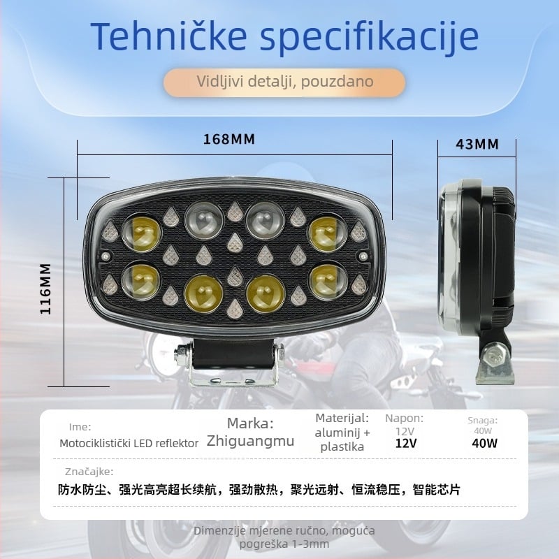 Visoko snažno off-road svjetlo za vozilo s Angel Eye (Materijal: aluminijska legura; Montažne pozicije: rešetka, prednji branik, prednja hauba, strop; Tip svjetla: Angel Eye Headlight; Kompatibilna vozila: automobili, kamioni, motocikli, off-road vozila)
