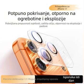 Staklena zaštita objektiva kamere za iPhone 13/14 seriju — 3D potpuno prekrivanje, HD oštrina, otporna na prašinu, anti otisci prstiju