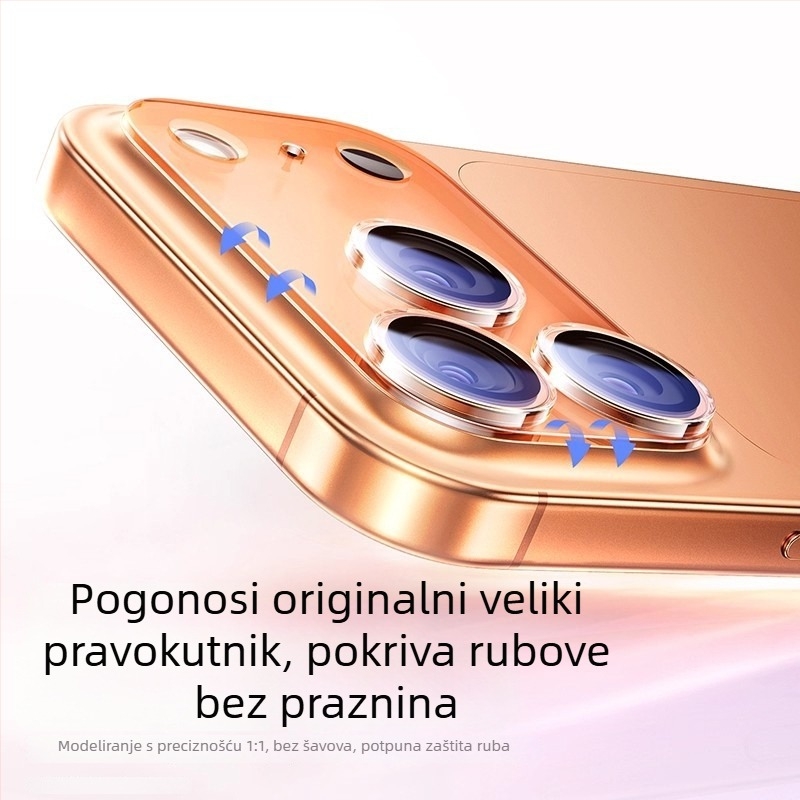Staklena zaštita objektiva kamere za iPhone 13/14 seriju — 3D potpuno prekrivanje, HD oštrina, otporna na prašinu, anti otisci prstiju