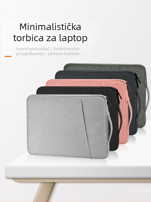 Torba za prijenosno računalo s velikim kapacitetom, vodootporna, otporna na udarce, s debelim plišastim unutarnjim slojem, poliester