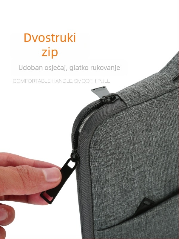 Torba za prijenosno računalo s velikim kapacitetom, vodootporna, otporna na udarce, s debelim plišastim unutarnjim slojem, poliester