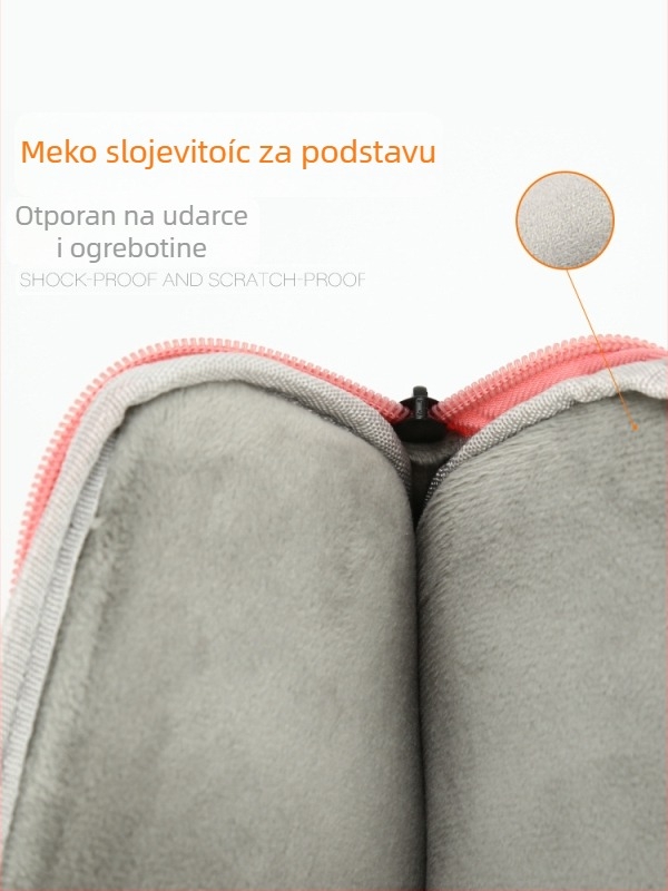 Torba za prijenosno računalo s velikim kapacitetom, vodootporna, otporna na udarce, s debelim plišastim unutarnjim slojem, poliester