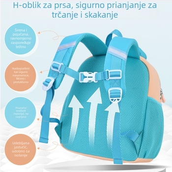 Unisex dječji ruksak za vrtić s dinosaur motifom, lagan i velikog kapaciteta, od diving materijala, s ramenima s zračnim jastučićima, za učenike 1. i 2. razreda