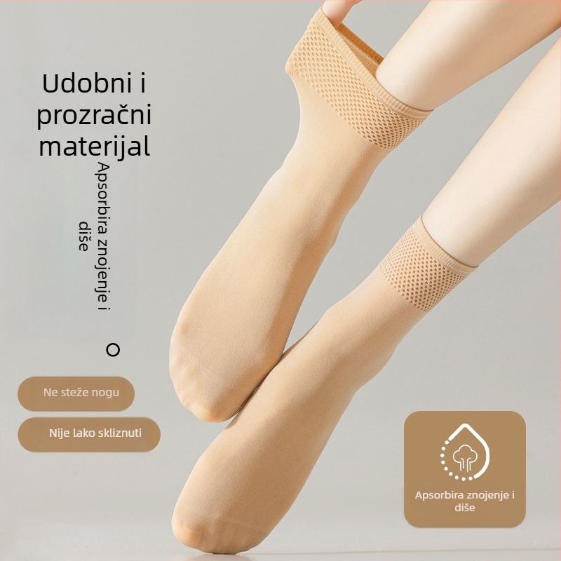 Velur kratke čarape za žene, anti-zakašnjenje, otporne na habanje, 50D, srednja duljina