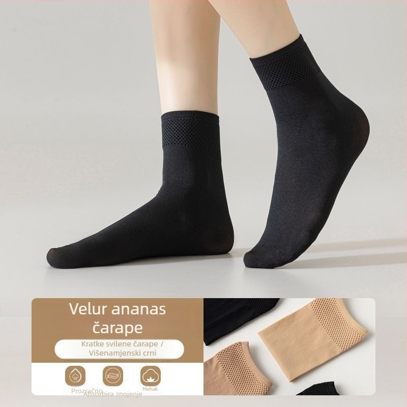 Velur kratke čarape za žene, anti-zakašnjenje, otporne na habanje, 50D, srednja duljina