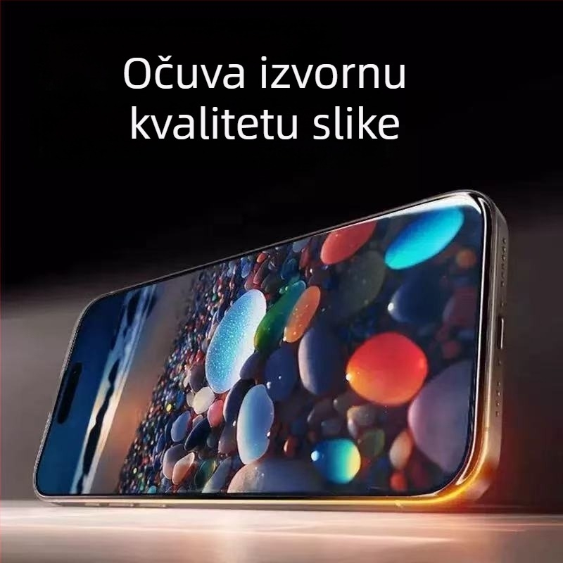 Kaljeno staklo za prednju zaštitu zaslona iPhone – HD jasnoća, potpuno pokriće, ogledni završetak, protiv otisaka prstiju, otpornost na pad