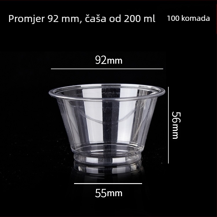 Jednokratna PET čaša za napitke latte s mlijekom, 301–400 ml, prozirna, otporna na prolijevanje, tisak loga, mogućnost prilagodbe