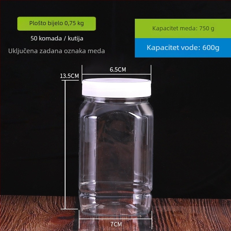 Prozirna PET posuda za skladištenje sa širokim otvorom, pakiranje hrane, offset tiskanje