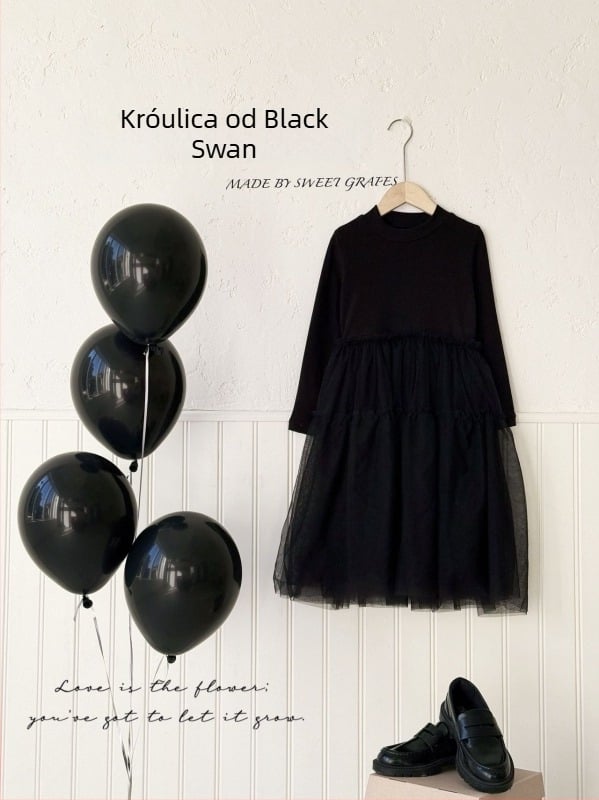 Dječja haljina u stilu princeze, poliester 90%+, puff suknja, zimska sezona