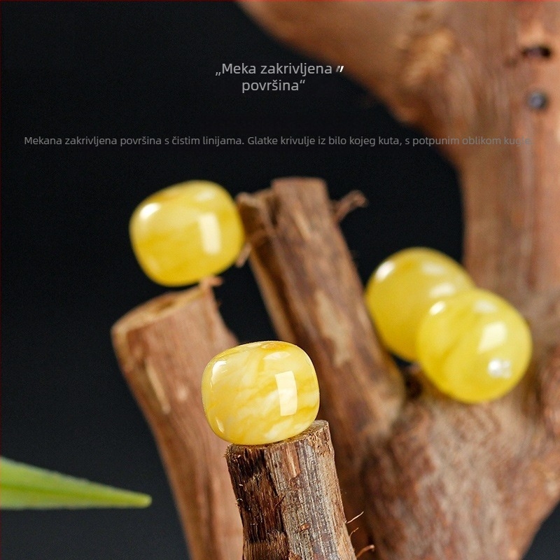 Dodaci - Ručno izrađene voskaste perle, starinskog stila cilindričnog oblika, motiv majmunja glava, proljeće 2025, marka Lianyungang doudou