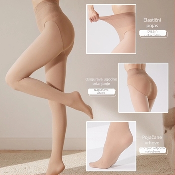 Najlon tajice s dizanjem bokova i oblikovanjem tijela, anti-snag, otporne, jednobojne, srednje debele