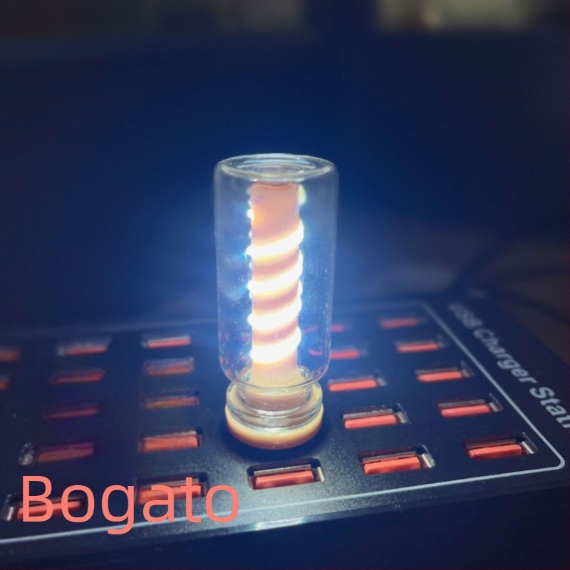USB noćna lampica s dodirnim upravljanjem – spiralni uzorak, keramička LED boca, kompaktno romantično rasvjetno svjetlo za noćni ormarić/autić (1W, 0.3A)