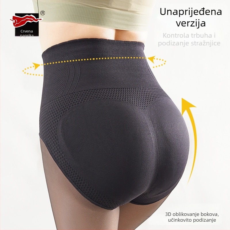 Ženske leggings s dizanjem bokova i oblikovanjem, poliester, jednobojni uzorak, srednja gustoća tkanine