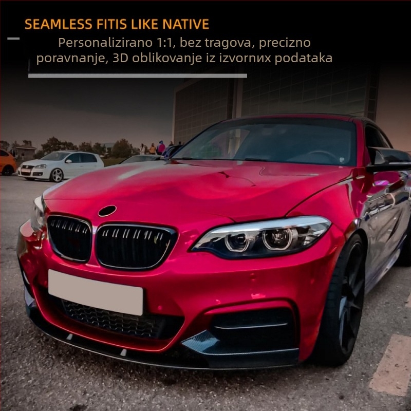 BMW 2 Series F22/F23 2014-2019 Vertikalna rešetka hladnjaka za prednji branik, ABS plastika, kompatibilno s F22/F23, Broj dijela 1364 (jednostruka/dvostruka linija), Marka Amp-z