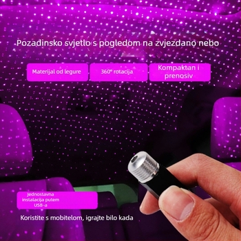 Automobilska interijerska LED laserska projekcija zvjezdano nebo, model XKD-11, USB napajanje, materijal: aluminijska legura + ABS