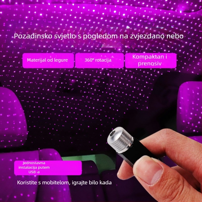 Automobilska interijerska LED laserska projekcija zvjezdano nebo, model XKD-11, USB napajanje, materijal: aluminijska legura + ABS
