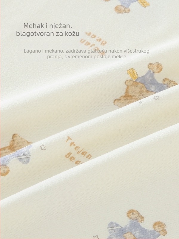 Baby spavaća vreća s dugim rukavima – 100% pamuk, podstava i punilo od pamuka, crtani uzorak, stil deke s rukavima, za zimu-proljeće-i jesen