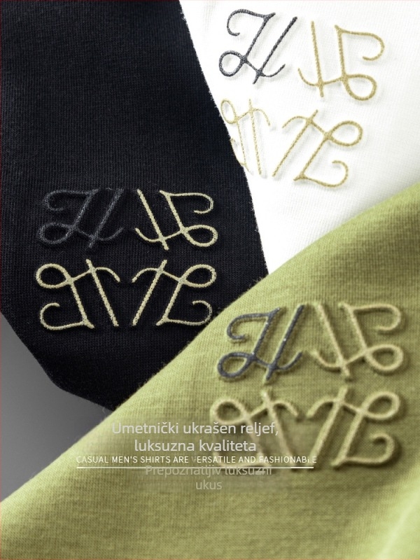 Muška slim-fit dugi rukavi majica s okruglim izrezom, tkanina od pamuk-mješavine, jacquard geometrijski uzorak, prozračna i odvodi vlagu