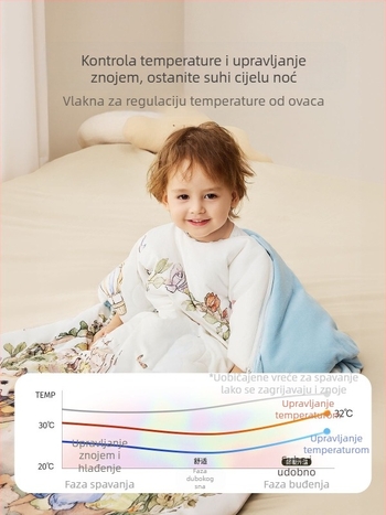 Spavaća vreća za djecu, 100% pamuk, podstava od poliestera, punilo od poliestera, četiri sezone