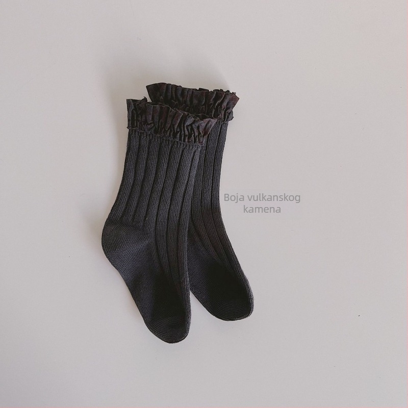 Dječje čarape - Pamuk, Jacquard, prozračan, kratka cijev, srednja debljina (za djevojčice)