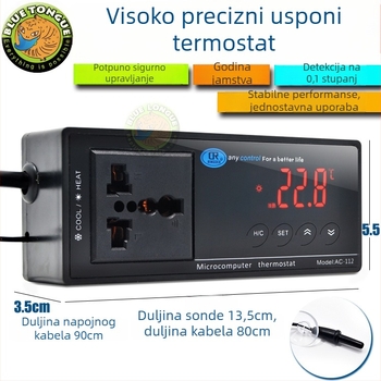 Drveni terarij za reptile s keramičkom lampom i elektroničkim termostatom za regulaciju temperature