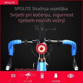 Stražnja svjetiljka za bicikl s USB-C punjenjem, vijčan nosač, noćni način vožnje