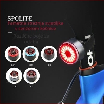 Stražnja svjetiljka za bicikl s USB-C punjenjem, vijčan nosač, noćni način vožnje