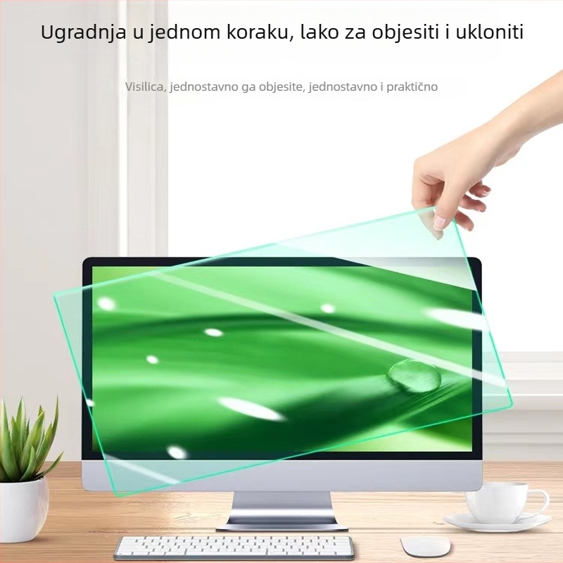 Viseći zaštitnik zaslona protiv plavog svjetla za stolne i prijenosne monitore, trostruki sloj visoke propusnosti, laserski obrađen