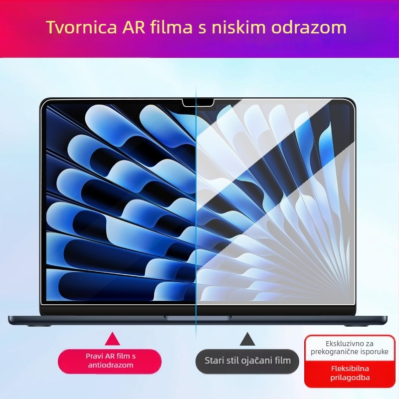 Zaštitno filmsko zaslonsko za MacBook Pro / Air, AR premaz protiv odsjaja, prozirno visokog definiranja, elektrostaticko prianjanje
