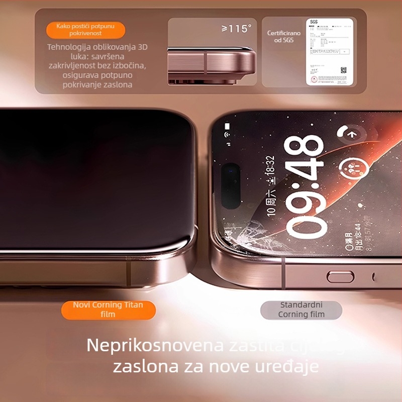 HBQ kaljeno staklo za prednji zaslon iPhone 14 Pro Max – anti-refleksija, zaštita zaslona