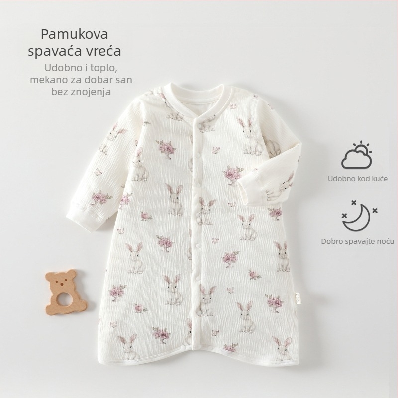Dječji vreća za spavanje s karikaturnim uzorkom, vanjski i podstava 100% pamuk, punilo poliester, debeli dizajn