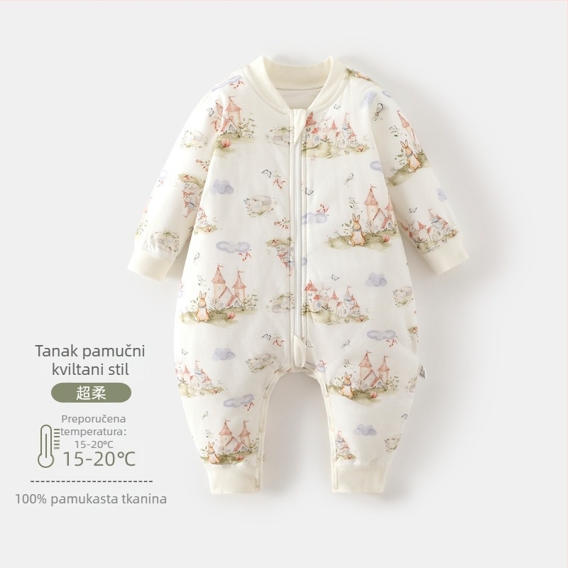 Dječji spavaći vreć sa podijeljenim nogama, vanjski i unutarnji materijal 100% pamuk, punilo poliester-pamučno, zatvarač najlon, duljina 80 cm