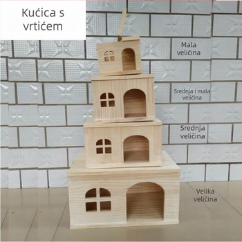 Drvena kućica za male kućne ljubimce: hrčci, morska svinja, činčile, zečevi i ježevi
