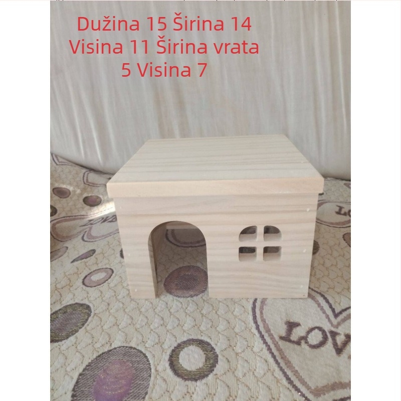 Drvena kućica za male kućne ljubimce: hrčci, morska svinja, činčile, zečevi i ježevi