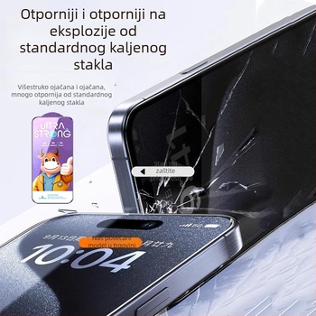 Kaljeno staklo zaštitno staklo za iPhone 16 Pro Max s rubom otporim na pritisak, elektroplatinirani završni sloj 25°, zaštita privatnosti i otpornost na udarce