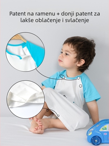 Dječji spavaći vreć s podijeljenim nogama, tanak ljetni dizajn, 95% pamuk, bez punila, pogodan za bebe i djecu od 0 do 6 godina
