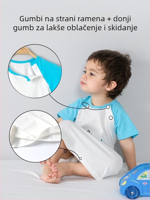 Dječji spavaći vreć s podijeljenim nogama, tanak ljetni dizajn, 95% pamuk, bez punila, pogodan za bebe i djecu od 0 do 6 godina