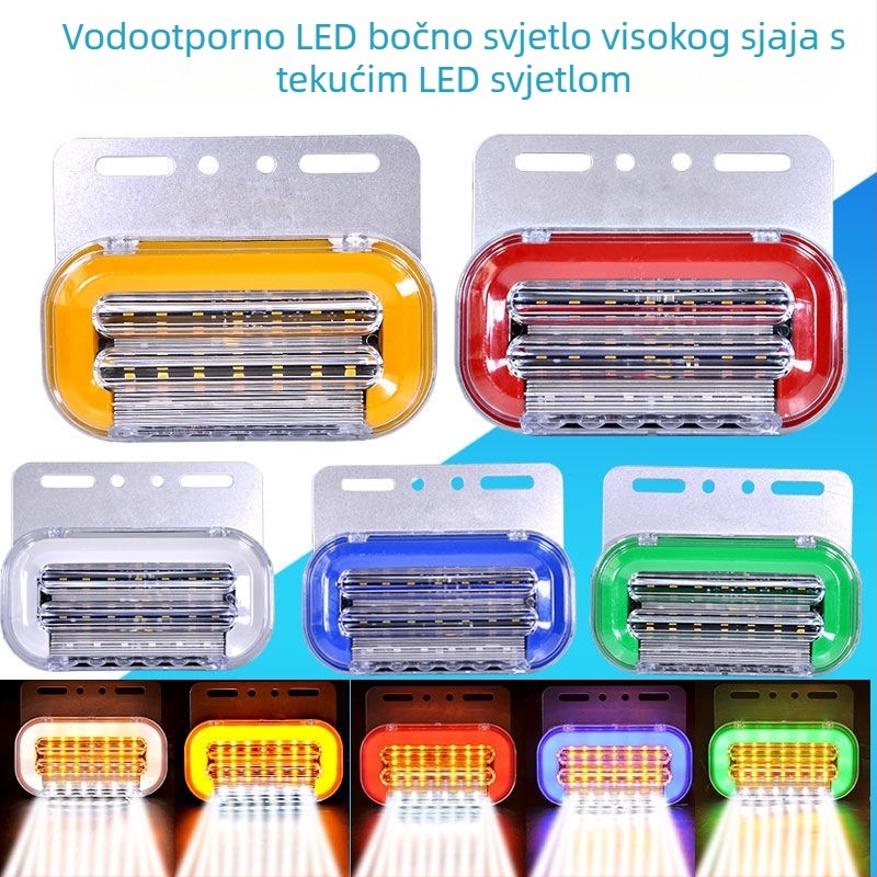LED bočno svjetlo za kamion s osvjetljenjem za gumu, pokazivačem širine i svjetlom upozorenja, 24V vodootporno