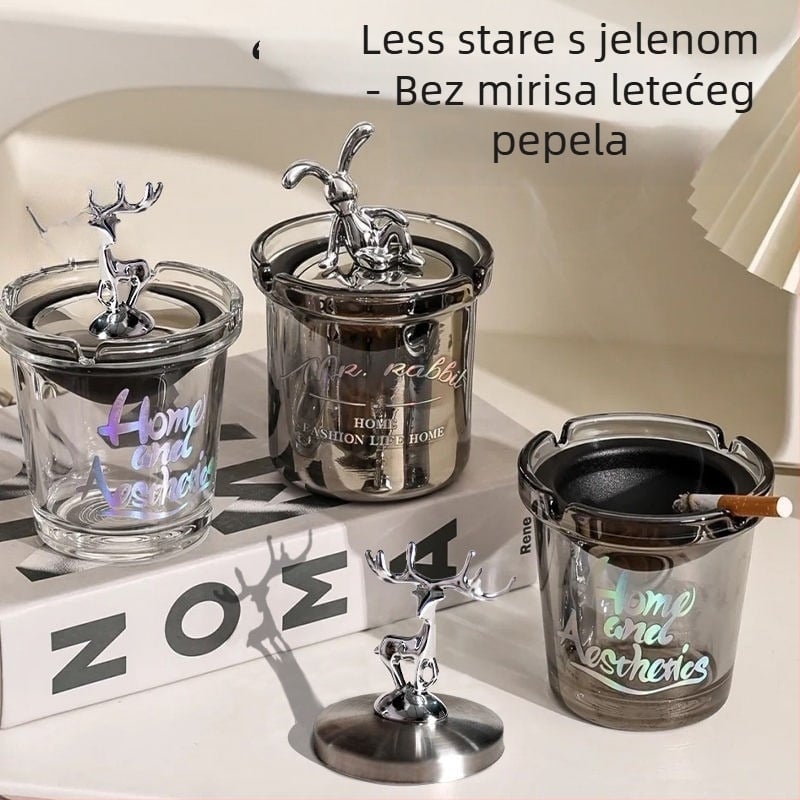 Pepeljara Liuli u obliku medvjeda s poklopcem za dom i ured — Materijal: Liuli; Proizvodni postupak: Founding; Prilagodba: Ne