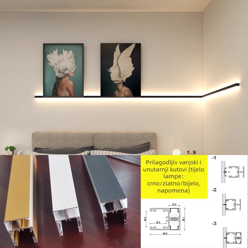 Stenska LED svjetiljka za stubište i hodnik – dekorativna pravokutna LED traka, 111–240V