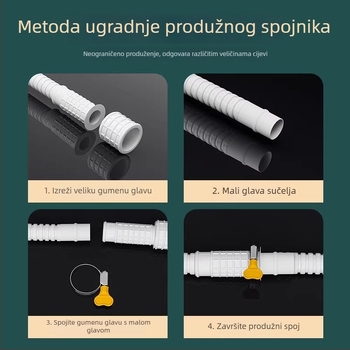 Produžna cijev za slavinu s univerzalnim sučeljem i konektorom za tuš, model SLRG; materijal polietilen; nazivni tlak 1; montaža na površinu; konektor od plastike