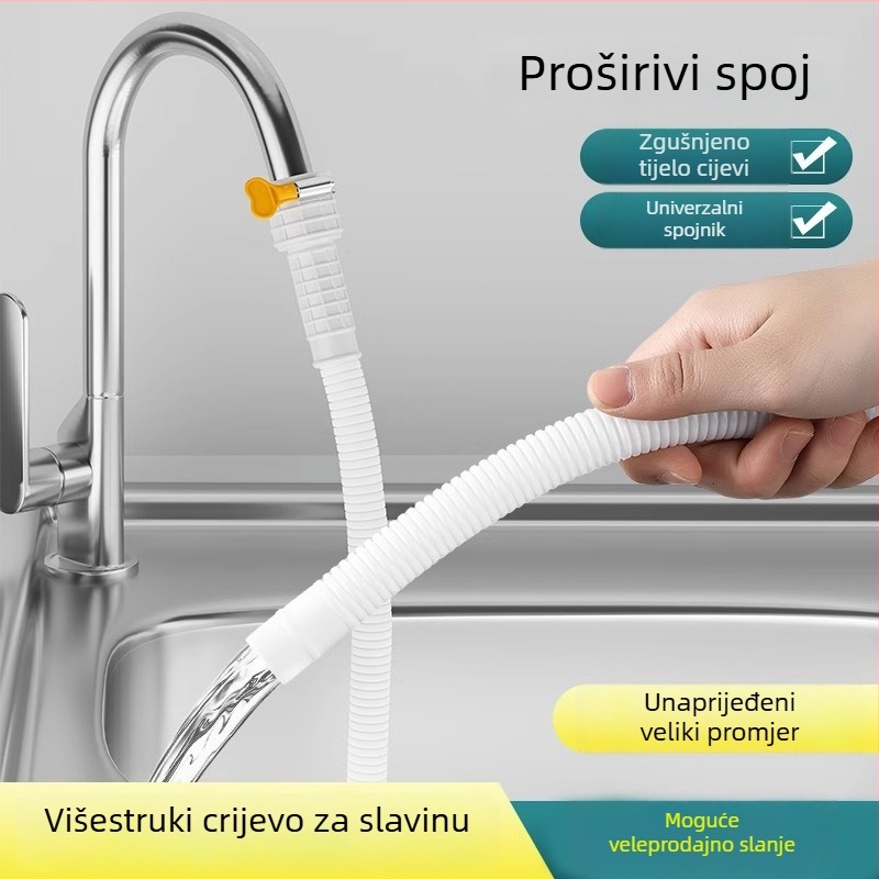 Produžna cijev za slavinu s univerzalnim sučeljem i konektorom za tuš, model SLRG; materijal polietilen; nazivni tlak 1; montaža na površinu; konektor od plastike