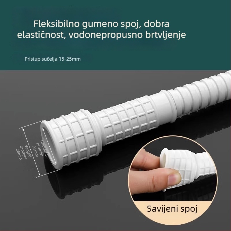 Produžna cijev za slavinu s univerzalnim sučeljem i konektorom za tuš, model SLRG; materijal polietilen; nazivni tlak 1; montaža na površinu; konektor od plastike